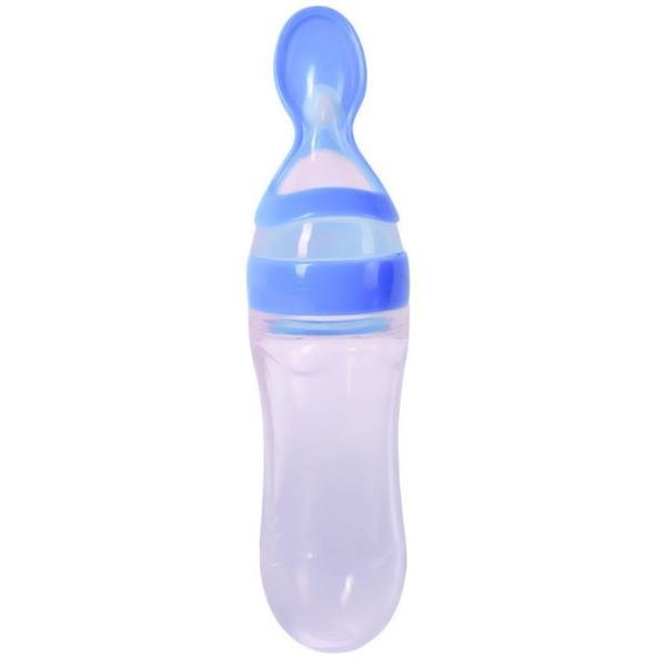 Baby Spoon Feeder Silicone Bottle Feeding (Random Color) - Image 3