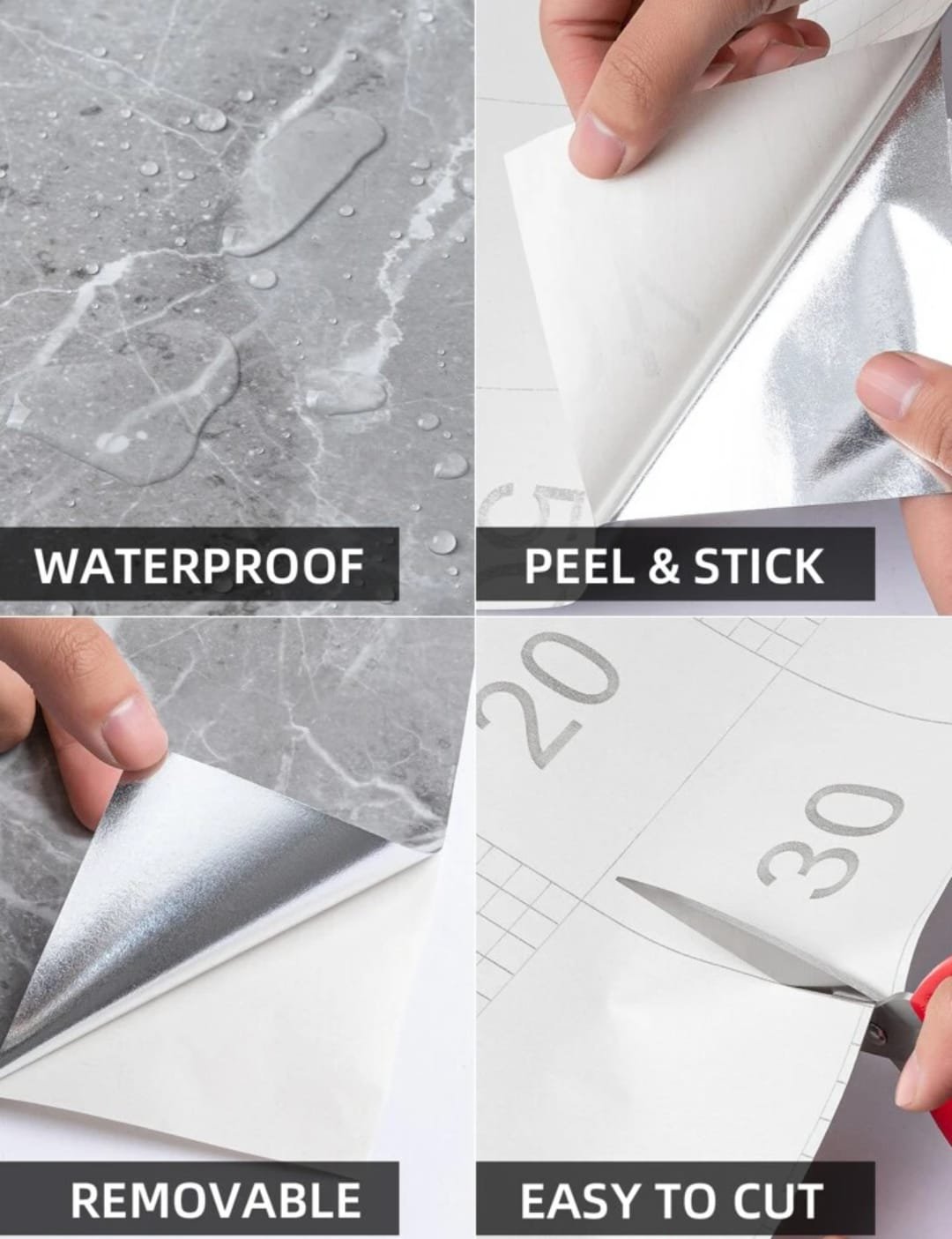 Self Adhesive White Marble Sheet Sticker For Kitchen, Cupboard, Wall – Anti Oil And Heat Resistant Wallpaper - 02 Meter - Image 5