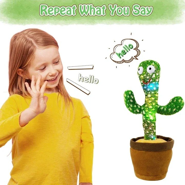 Interactive Dancing Cactus Toy – Singing, Talking, Voice Recording Plush with USB Rechargeable Function – Fun Educational Gift for Babies and Kids (Ages 6 Months & Up) - Rechargeable & With Box - Image 5