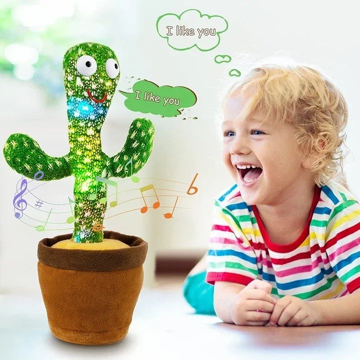 Interactive Dancing Cactus Toy – Singing, Talking, Voice Recording Plush with USB Rechargeable Function – Fun Educational Gift for Babies and Kids (Ages 6 Months & Up) - Rechargeable & With Box - Image 3