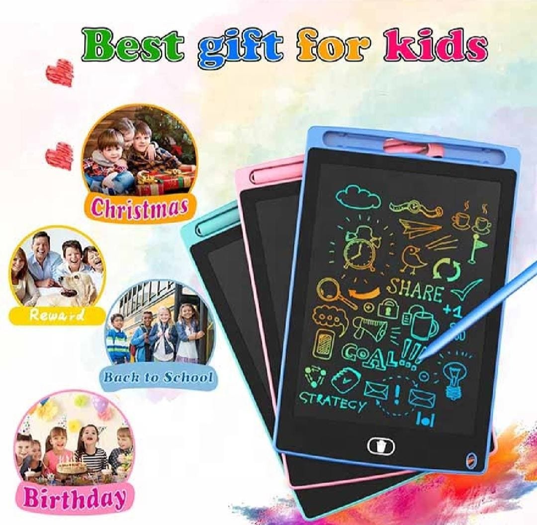 8.5 inch Multicolor Tablet Price | LCD writing tablet for kids - digital drawing pad - erasable writing board - writing pad (random color) - Image 5