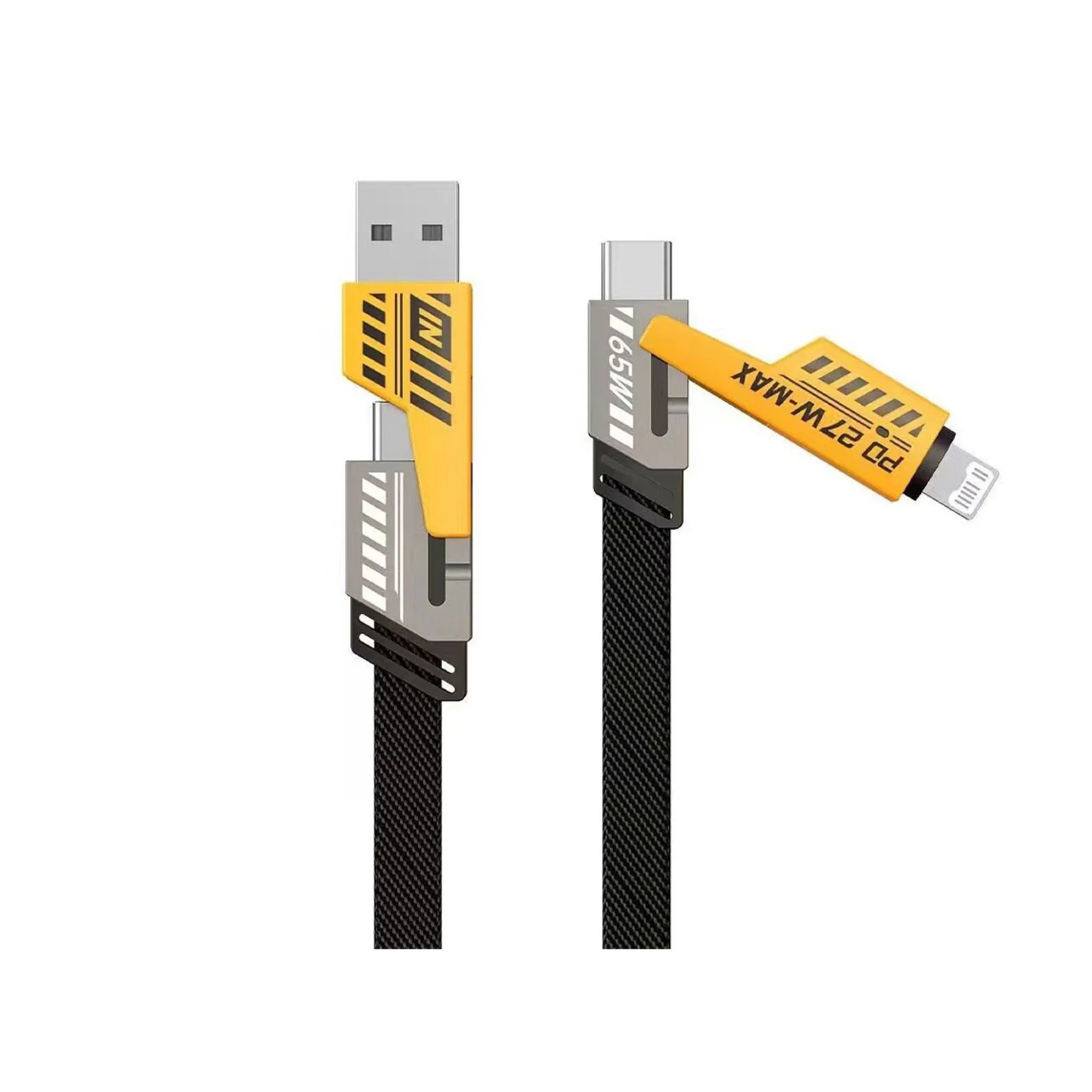 4 In 1 Mech High Speed Data Cable Durable Reliable Fast Charging Stable Transfer Universal Compatibility Practical Choice For Smartphones Tablets And Laptops - Image 3