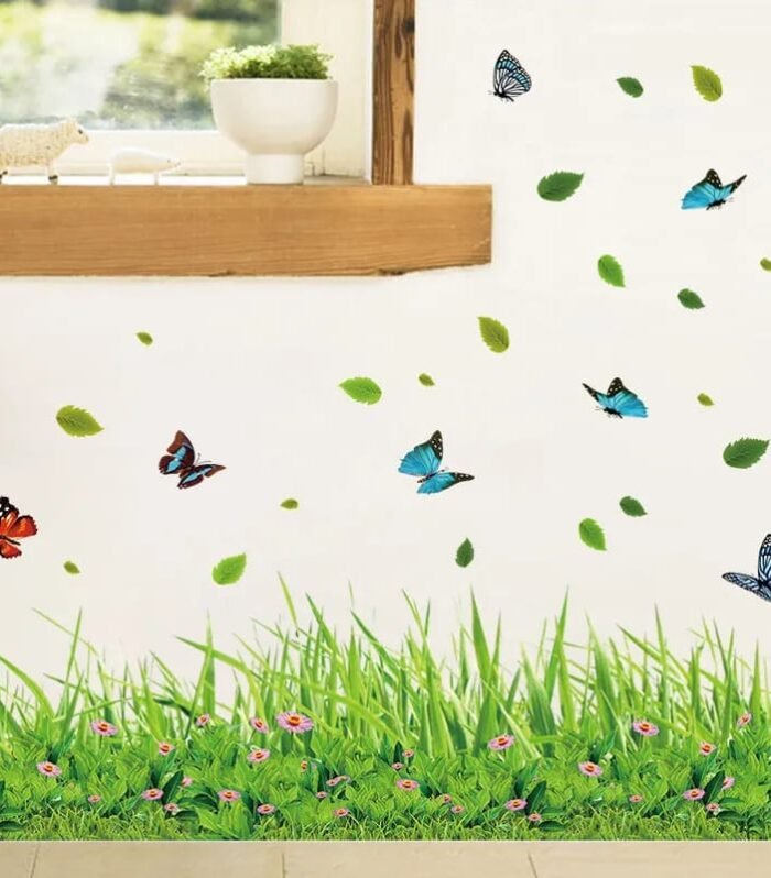 3D Fresh Green Plan PVC Wall Stickers Vinyl 7 inch x  54 inch
