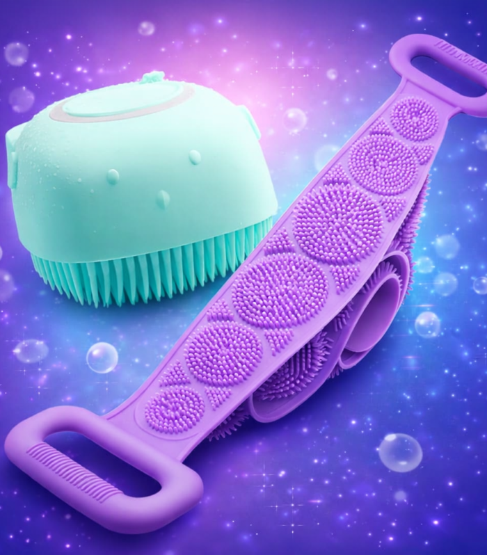 2-in-1 Silicone Bath Brush & Back Scrubber Combo Deal